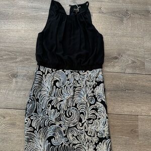 Elegant Black and Silver Women's Dress